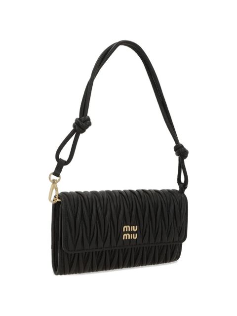 Miu Miu logo-plaque shoulder bag - Black