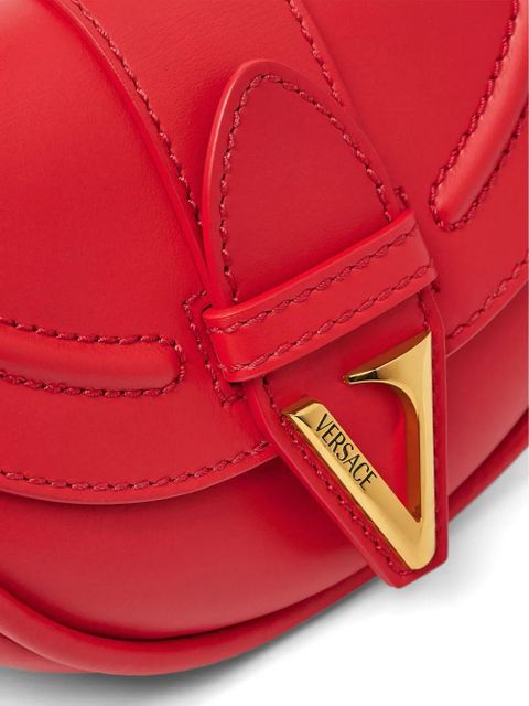 Versace curved-flap leather shoulder bag - Red - zdjęcie produktu nr 2