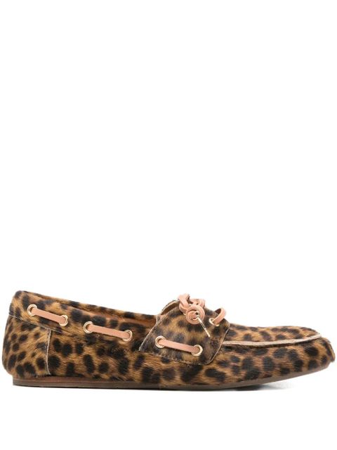 Ancient Greek Sandals Pliaria leopard-print boat shoes - Brown - zdjęcie produktu nr 1