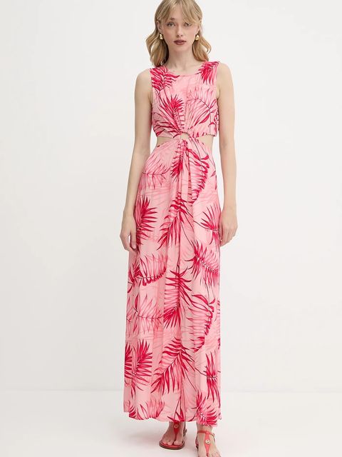 Liu Jo sukienka kolor różowy maxi rozkloszowana VA5029.T2961