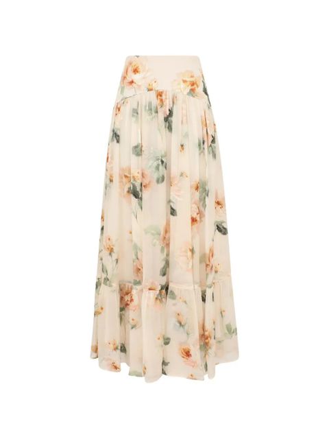 ZIMMERMANN Carousel burnout midi skirt - Neutrals - zdjęcie produktu nr 1