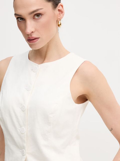 Dkny kamizelka z dodatkiem lnu