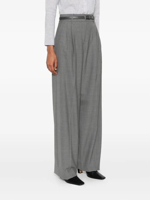 Max Mara pleated-front belted trousers - Grey