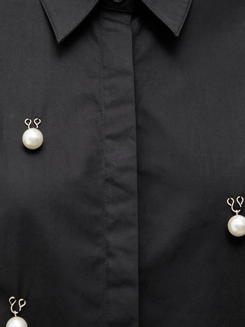 Answear.LAB koszula bawełniana damska kolor czarny regular z kołnierzykiem klasycznym