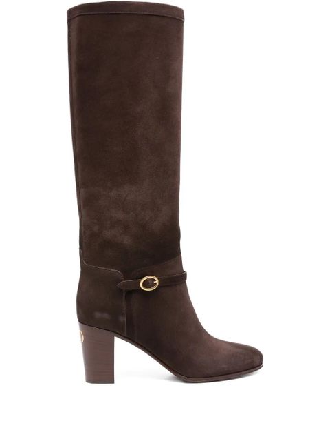 Valentino Garavani 70mm buckle-detail suede boots - Brown - zdjęcie produktu nr 1