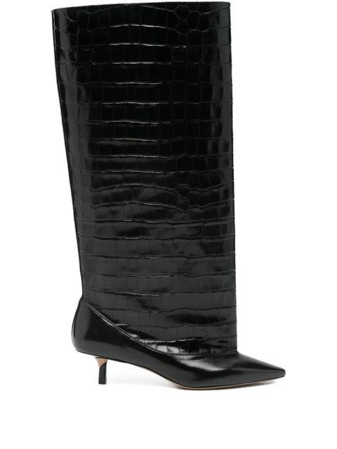 Jacquemus 45mm croc-embossed boots - Black - zdjęcie produktu nr 1