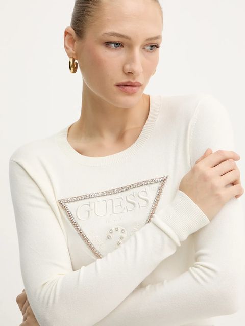 Guess sweter KIARA damski kolor beżowy lekki W5YR23 Z2NQ2