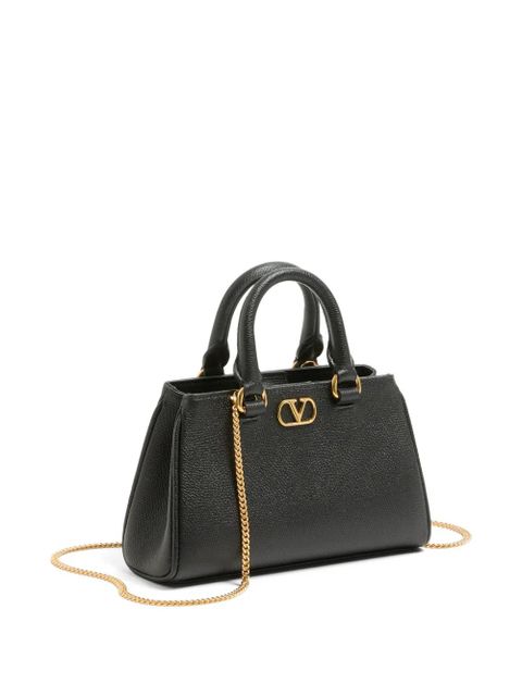Valentino Garavani Vlogo Signature mini bag in grainy calfskin - Black