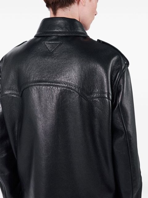 Prada leather biker jacket - Black