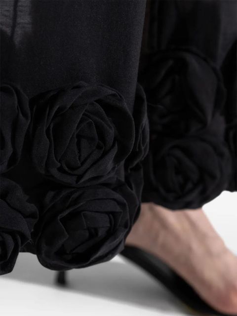Oséree floral-appliqué trousers - Black