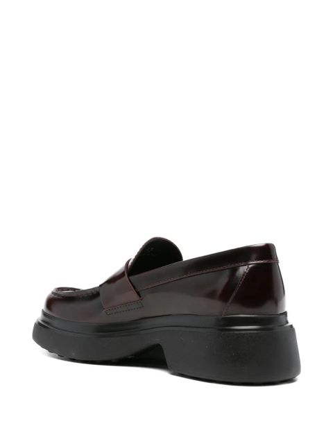 Tod's leather platform loafers - Red