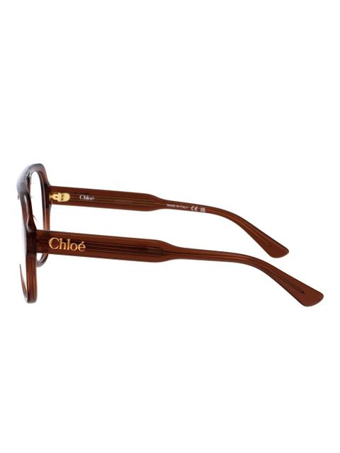 Chloé Eyewear pilot-frame tortoiseshell glasses - Brown