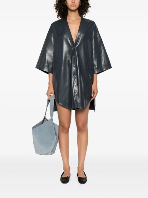 Nanushka button-front shirt mini dress - Blue