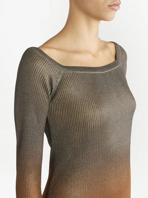 ETRO gradient-effect ribbed-knit dress - Yellow