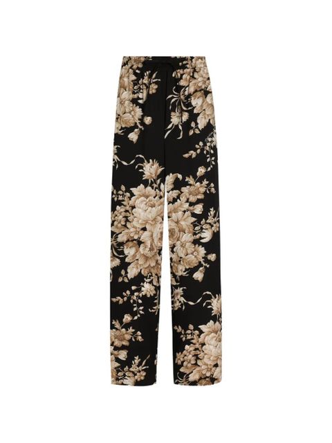 Dolce & Gabbana floral-print trousers - Black - zdjęcie produktu nr 1