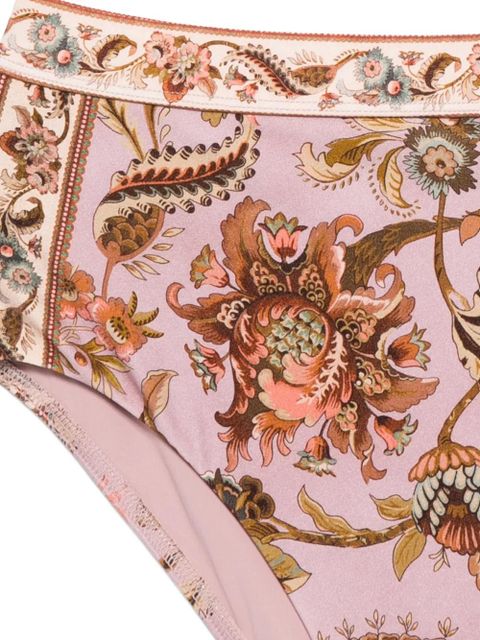ZIMMERMANN Aster floral-print bikini bottoms - Pink
