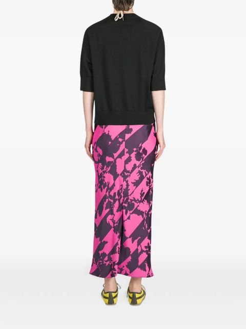 DRIES VAN NOTEN printed midi skirt - Pink