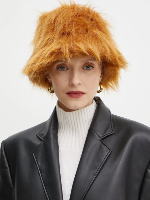 Ruslan Baginskiy kapelusz kolor pomarańczowy z grubej dzianiny BCT004-P-HH-WRB - zdjęcie produktu nr 1