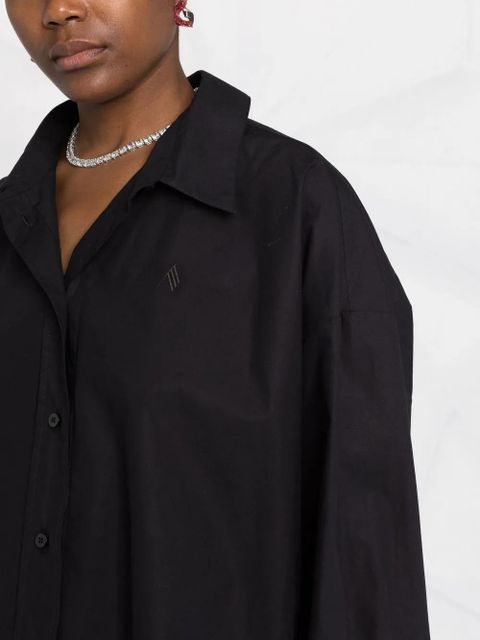 The Attico Diana asymmetric button-up shirt - Black