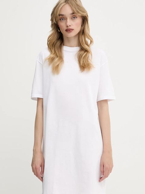 Armani Exchange sukienka bawełniana kolor biały mini prosta XW000378 AF10354 - zdjęcie produktu nr 1