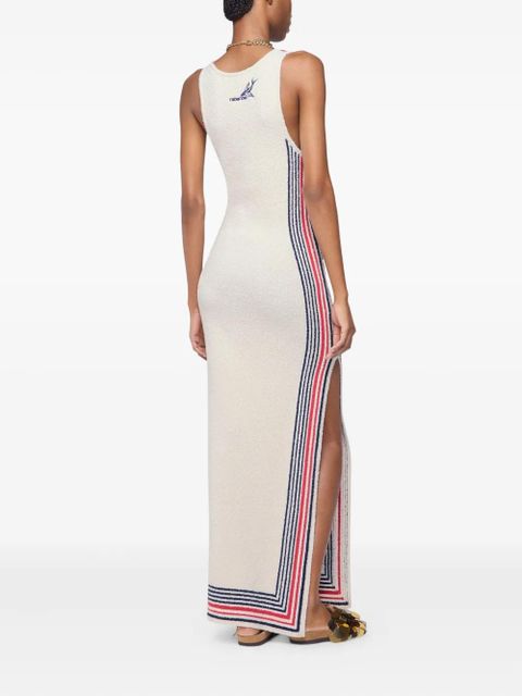 Rabanne striped sleeveless maxi dress - Neutrals