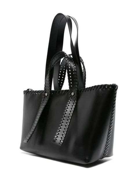 Off-White Arrows-stitch leather tote bag - Black