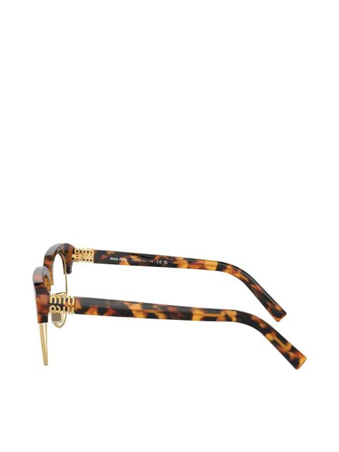 Miu Miu Eyewear browline-frame glasses - Brown
