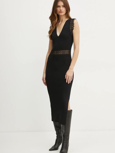 Morgan sukienka RMYA kolor czarny midi dopasowana RMYA