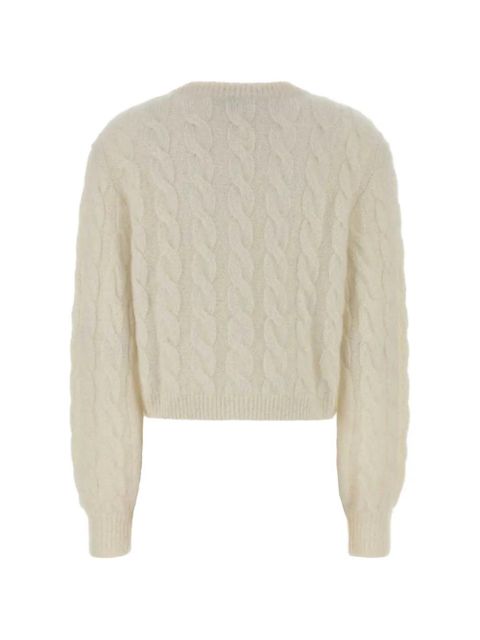 Alessandra Rich cable-knit cardigan - White - zdjęcie produktu nr 2
