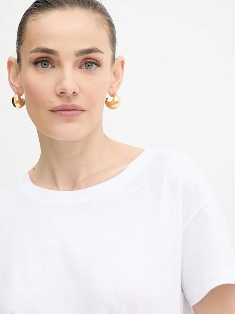 Armani Exchange t-shirt bawełniany damski kolor biały XW001356 AF10356