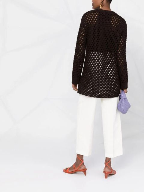 Valentino Garavani open-knit jumper - Brown