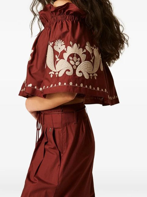 TWINSET off-shoulder embroidered blouse