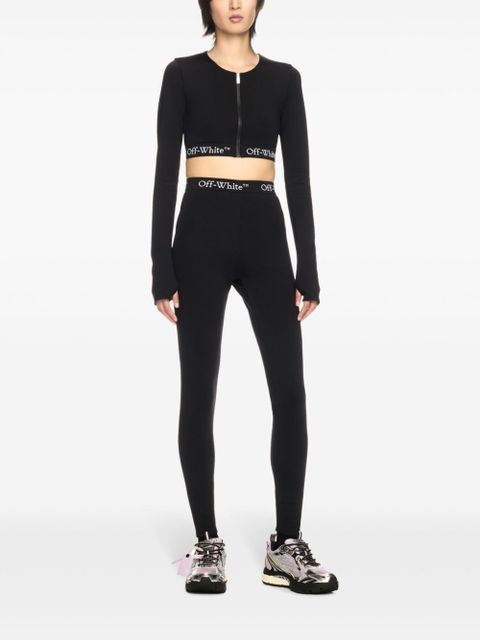 Off-White logo-band crop top - Black