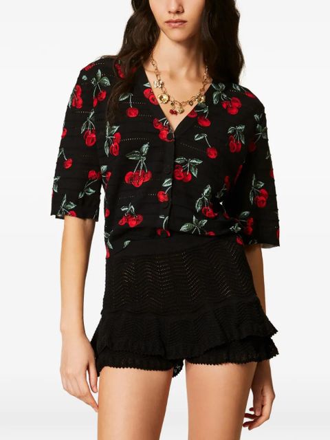 TWINSET knitted cherry cardigan - Black - zdjęcie produktu nr 2