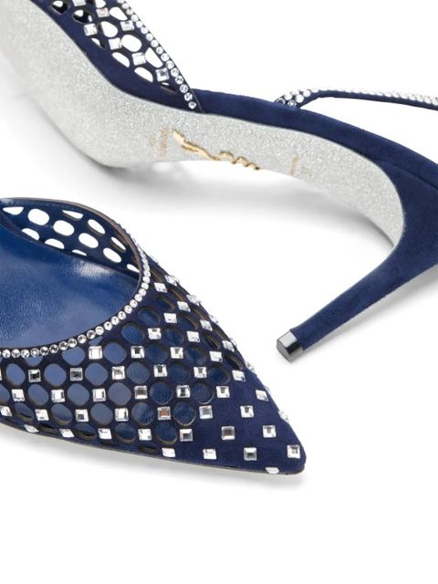 René Caovilla Carrie suede slingback pumps - Blue