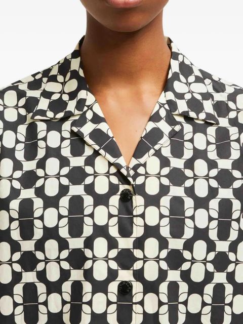 Moncler geometric-print cotton shirt - Blue