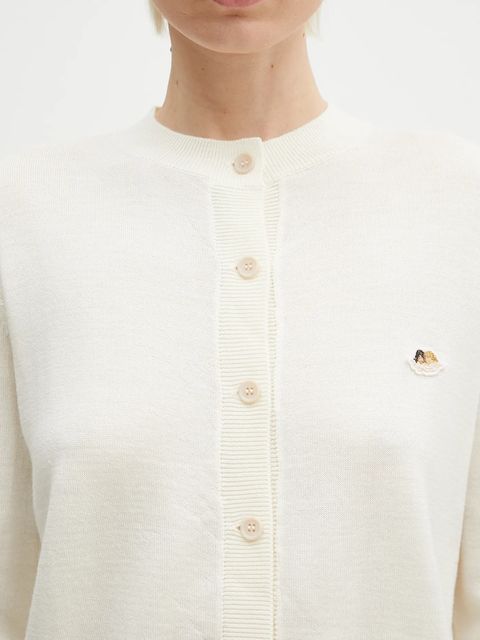 Fiorucci kardigan wełniany Angel Patch damski kolor beżowy lekki W02SPKCA337KN03WH02