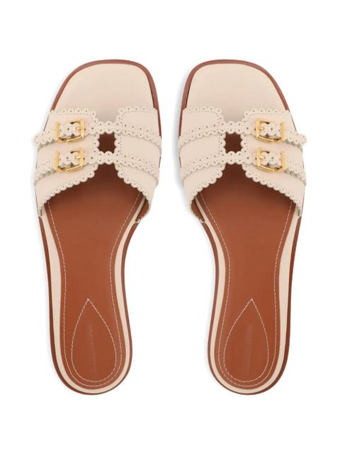 ZIMMERMANN Goldie buckle-fastening leather sandals - Neutrals