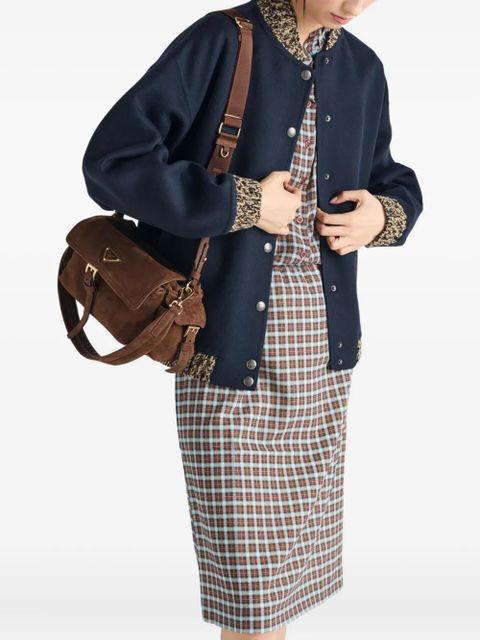 Prada check-print sheath skirt - Blue