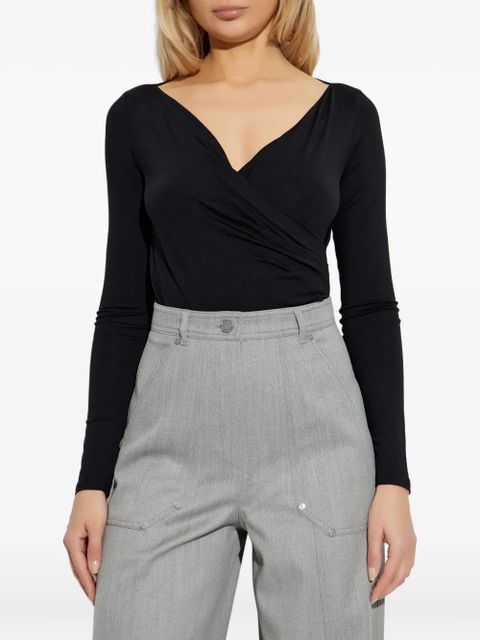 Max Mara Cicladi wrap long-sleeve body - Black