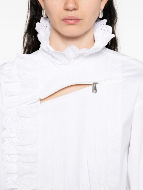 Coperni ruffled pleated dress - White