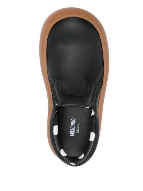 Moschino oversized-sole leather sneakers - Black