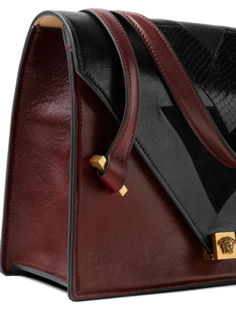 Versace Severine python-effect leather shoulder bag - Brown