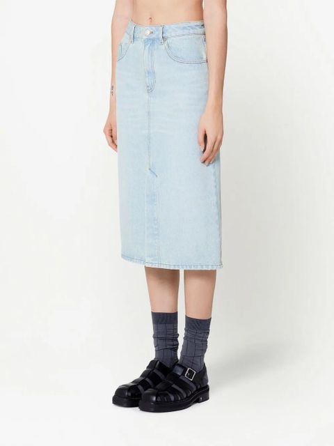 AMI Paris denim pencil midi skirt - Blue