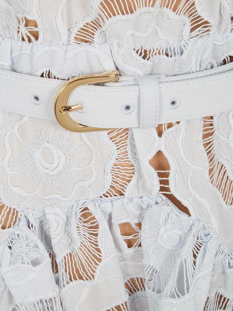 Self-Portrait floral belted midi dress - Blue - zdjęcie produktu nr 2