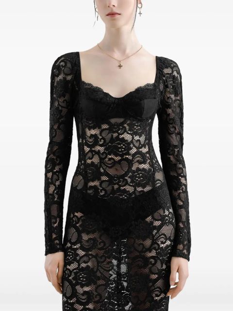 Dolce & Gabbana laced maxi dress - Black - zdjęcie produktu nr 2