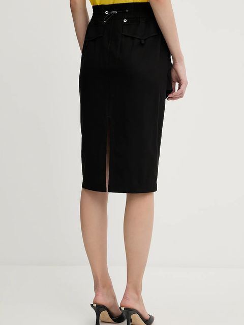 Pinko spódnica bawełniana kolor czarny midi prosta 104703 A2ER - zdjęcie produktu nr 2