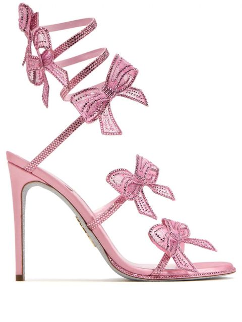René Caovilla 105mm Cleo bow-embellished sandals - Pink - zdjęcie produktu nr 1