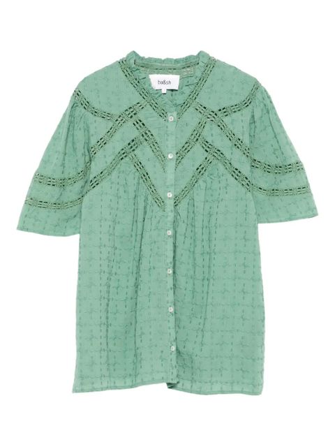 Ba&Sh lace-insert cotton top - Green - zdjęcie produktu nr 1