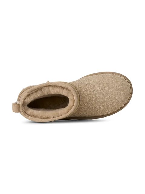 UGG śniegowce zamszowe Classic Ultra Mini Biarritz kolor beżowy 1171538.MDSD